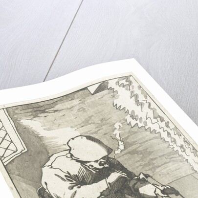 Man holds his pipe, Anthonie van den Bos by Adriaen van Ostade