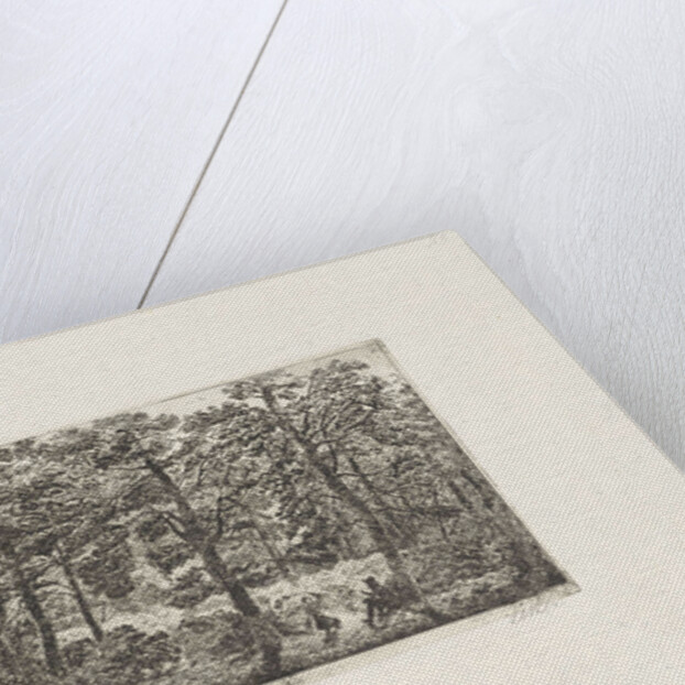 Man with a child in the forest by Louis Charles Hora Siccama