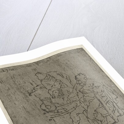 Three men around a table by Jabes Heenck