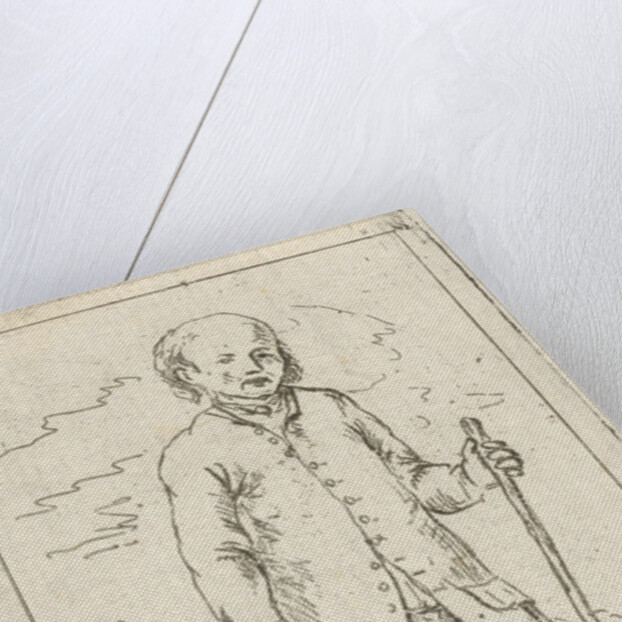 Old man with walking stick by Simon Klapmuts