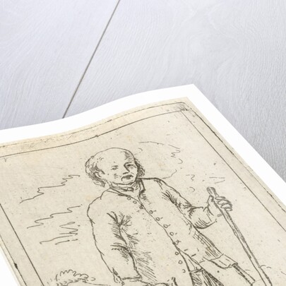 Old man with walking stick by Simon Klapmuts