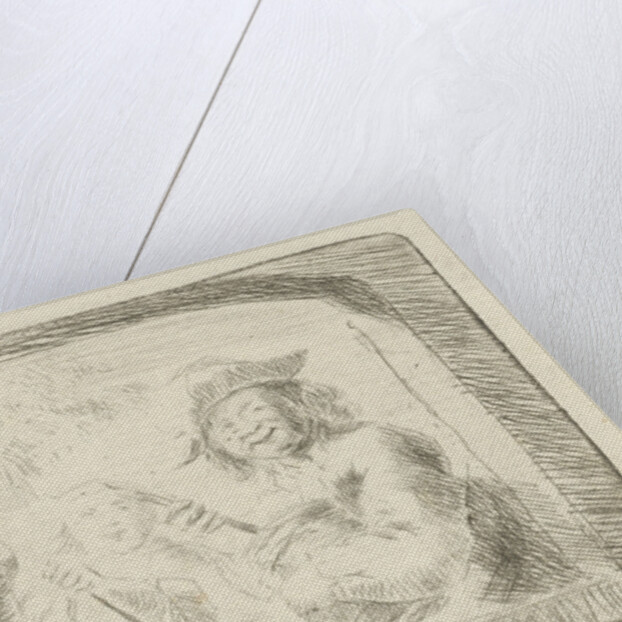 Rumbler player and two children in a niche by Simon Klapmuts