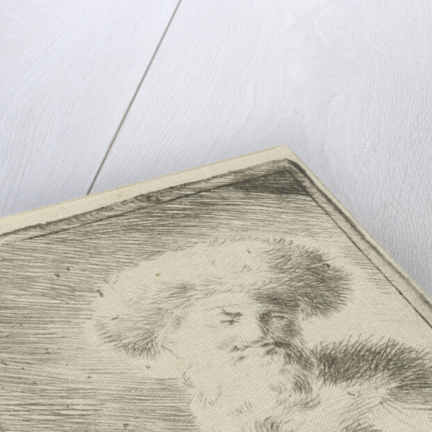 Portrait of an unknown man with fur hat by Simon Klapmuts