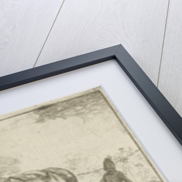 Two saddled horses at an army camp by Dirk Langendijk