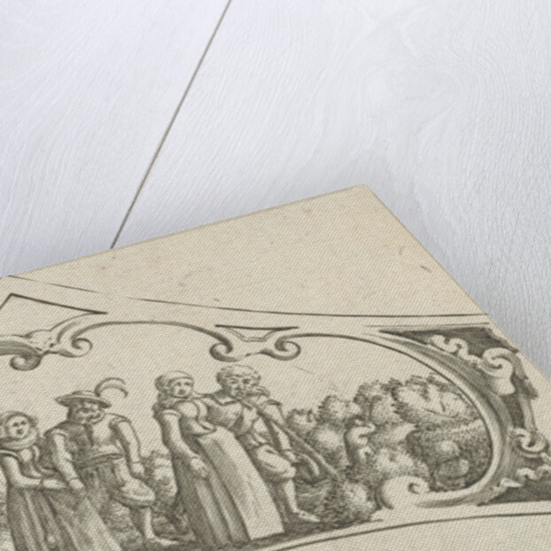 Women accompany drunken men by Claes Jansz. Visscher II