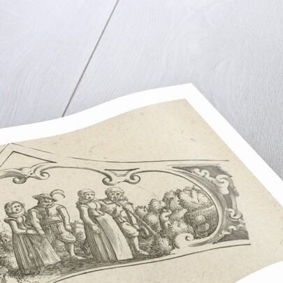 Women accompany drunken men by Claes Jansz. Visscher II