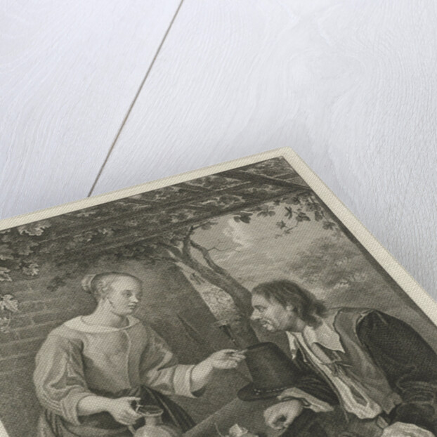 Young woman offers a man a glass of wine by Jacob Ernst Marcus