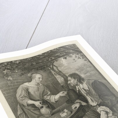 Young woman offers a man a glass of wine by Jacob Ernst Marcus