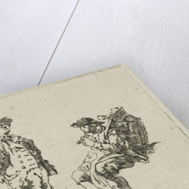 Farmer and pipe smoking man by François Joseph Pfeiffer II