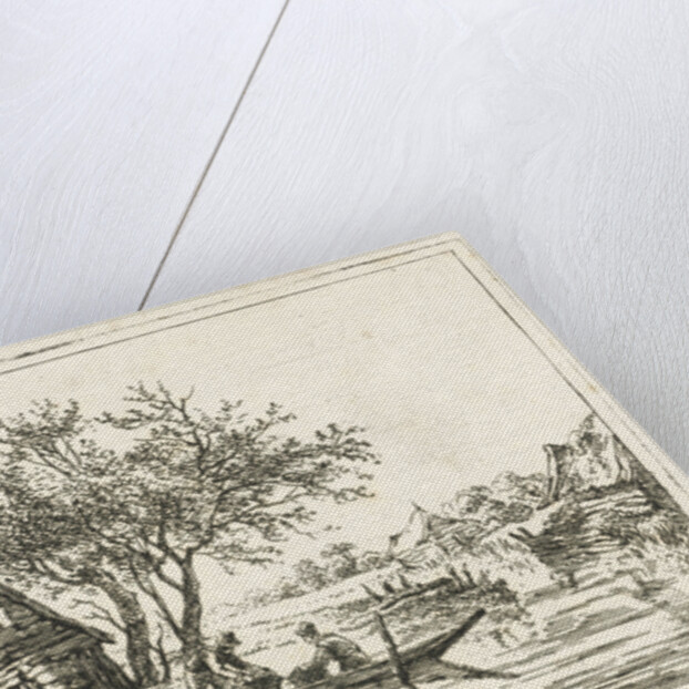 River Landscape with farm by François Joseph Pfeiffer II