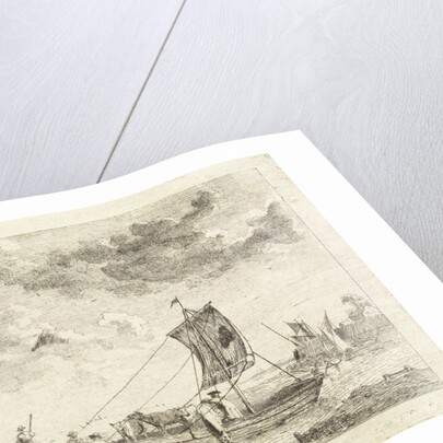 Flat barge with cattle by John Hubert Prince