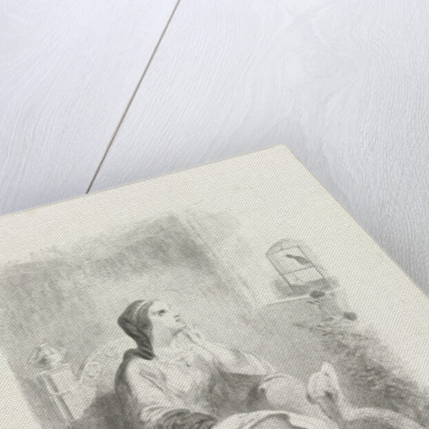 Helene looking through a window by Charles Rochussen