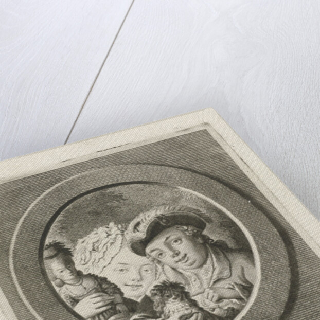 Portrait of the children of Mr. Neccair. The girl with a doll and the boy with a dog by Theodorus de Roode