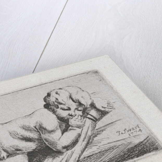 Reclining nude child by Jan Swart