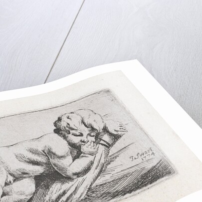 Reclining nude child by Jan Swart