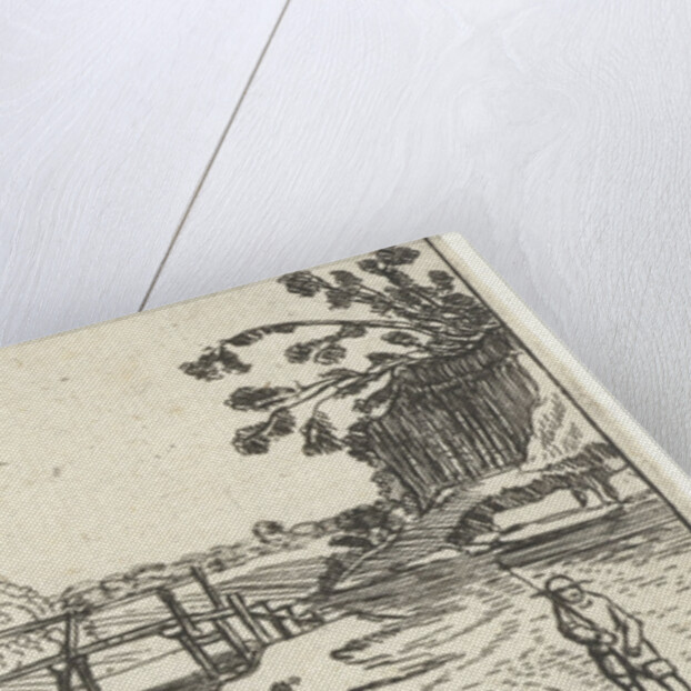 Rocky Landscape with riverwalk by Claes Jansz. Visscher II