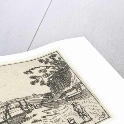 Rocky Landscape with riverwalk by Claes Jansz. Visscher II