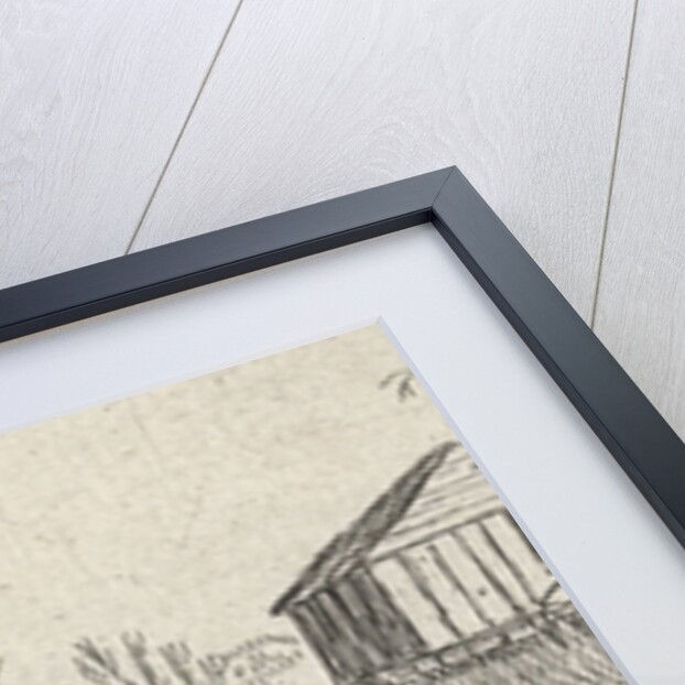 Frozen river with skaters on a farm by Claes Jansz. Visscher II