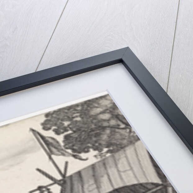 Under a tent are some peasants drinking at a table by Jan van de Velde II
