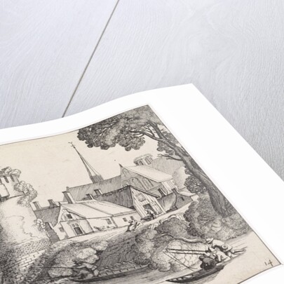 Watchtower on a river by Jan van de Velde II