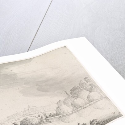 Transport of hay on a river with Haarlem, The Netherlands in the distance by Jan van de Velde II