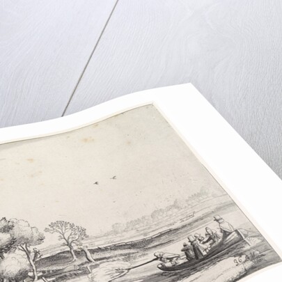 Duck hunting on a river at a farm by Jan van de Velde II