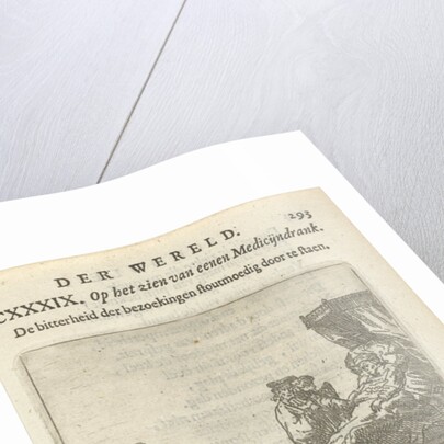 Figure on bedside table and with medicine bottle by Arnold Houbraken