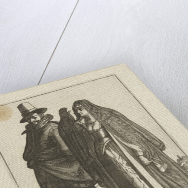 Couple dressed in the Neapolitan fashion by Johannes Covens and Cornelis Mortier