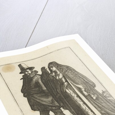 Couple dressed in the Neapolitan fashion by Johannes Covens and Cornelis Mortier