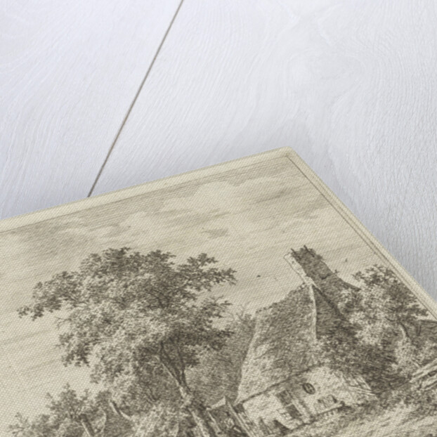 Two houses along a road by Adrianus Serné