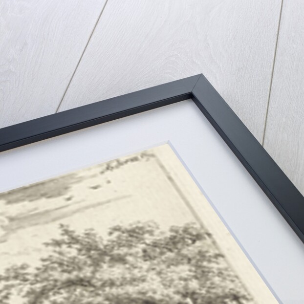 Two figures near the water in the wood by Adrianus Serné