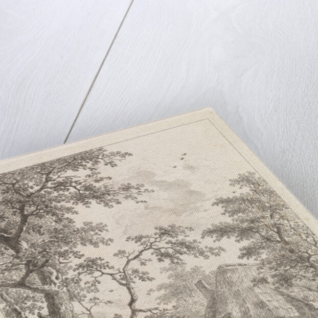 Two hikers on a farm by Leendert Overbeek