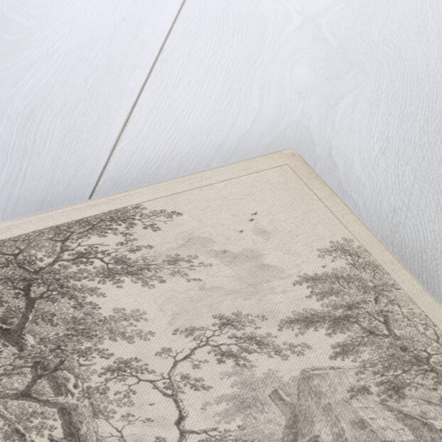 Two hikers and a farm by Leendert Overbeek