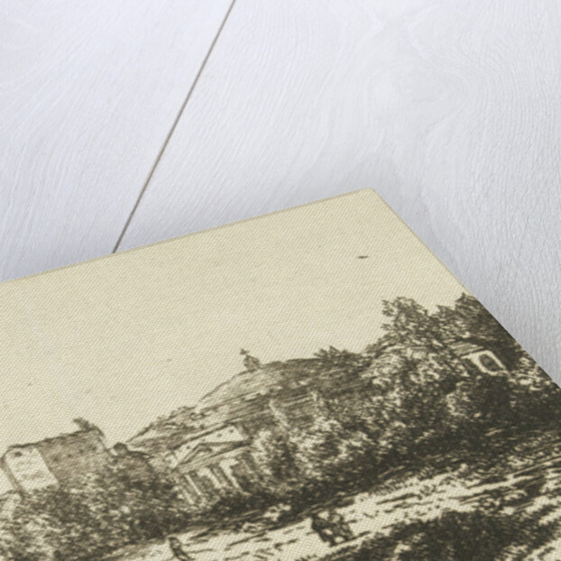 Hill landscape with ruins of church or monastery by Dirk Vis Blokhuyzen