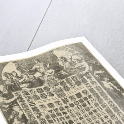 Gender Arms of Prince William III in an allegorical frame by Jacobus Robijn