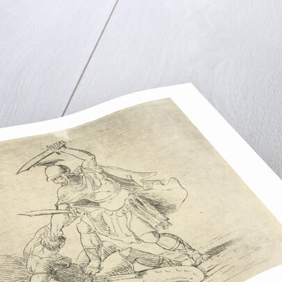 Two Roman soldiers fighting each other, Antonis Aloisius by Emanuel van Bedaff
