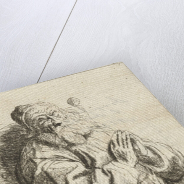 Old man sitting in an armchair by Salomon Koninck