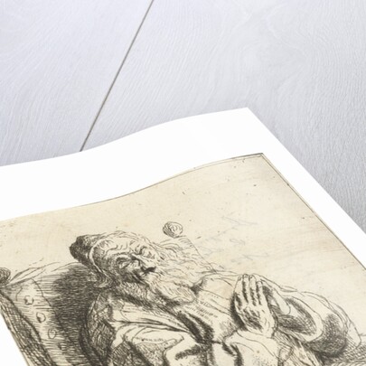 Old man sitting in an armchair by Salomon Koninck