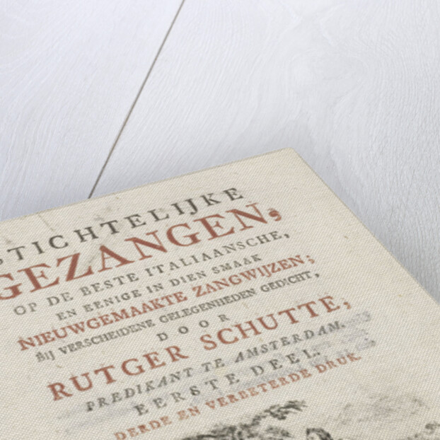 Title page for: R. Schutte, Devotional songs, Amsterdam, The Netherlands, 1777 by Johannes Covens Jr