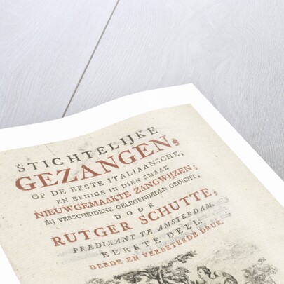 Title page for: R. Schutte, Devotional songs, Amsterdam, The Netherlands, 1777 by Johannes Covens Jr