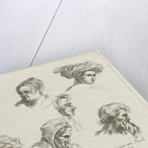 Study Sheet with six heads in two rows above the other by D. van den Bosch