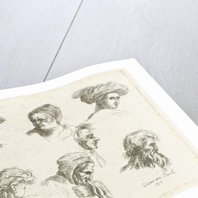 Study Sheet with six heads in two rows above the other by D. van den Bosch