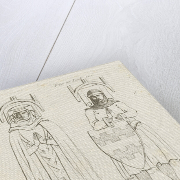 Pictures of Jan van Arckel and his wife at their tomb in the Grote Kerk in Gorinchem by Workshop of D. van den Bosch