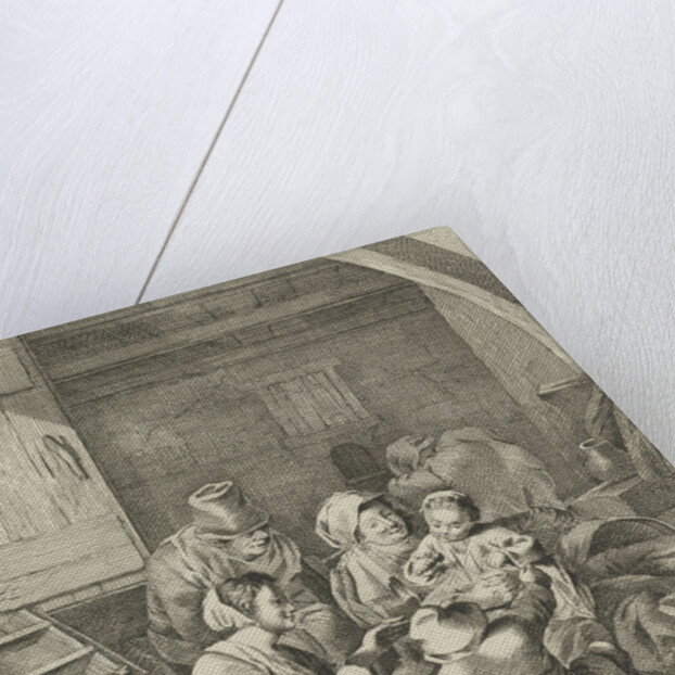 Interior with peasant family by Cornelis Pietersz. Bega