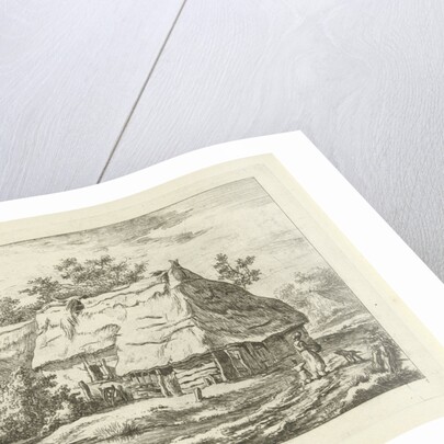 Woman with child at a farm by Carel Lodewijk Hansen