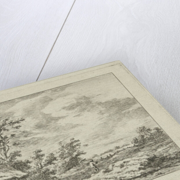 Man with rake in a barn by Carel Lodewijk Hansen