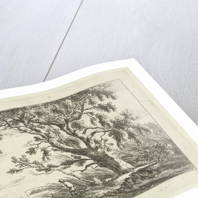 Fisherman in a river landscape by Carel Lodewijk Hansen