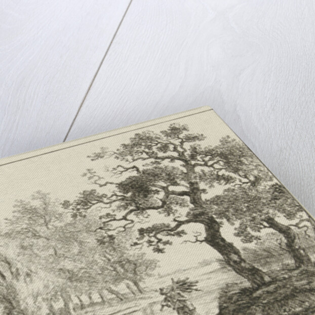 River Landscape with a wood gatherer by Carel Lodewijk Hansen