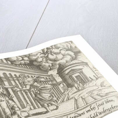 Abraham gives Abimelech the money back to Sara by Cornelis Bos