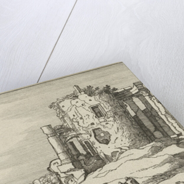 Ruins of a temple surrounded by columns by Claes Jansz. Visscher II